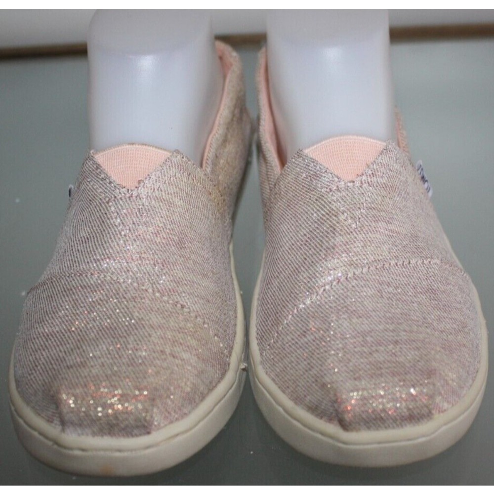 Kids Toms Pink Iridescent Canvas Shoes Youth Size 4.5 Style 10012705
